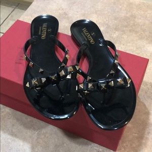 Rock stud flip flops